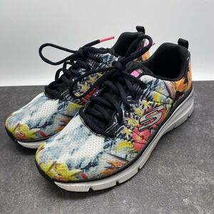 Skechers Floral Fashion Fit Air-Cooled Memory Foam Sneakers Women's US‎ 8 Shoes